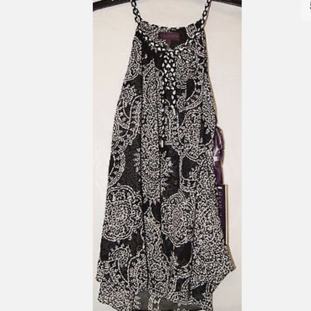 Noir Black & White Halter Top
